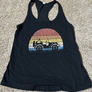 Women's Black Tank Top with Jeep Graphic